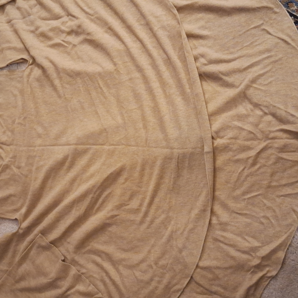 Tan Long Shrug with Open Front and Shawl Collar - Picture 9 of 11